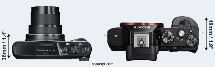 Compare SX720 versus A7 top