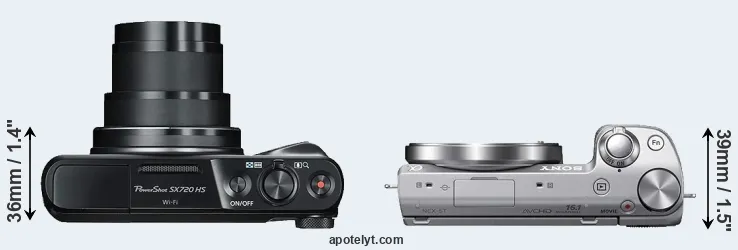 Compare SX720 versus NEX-5T top