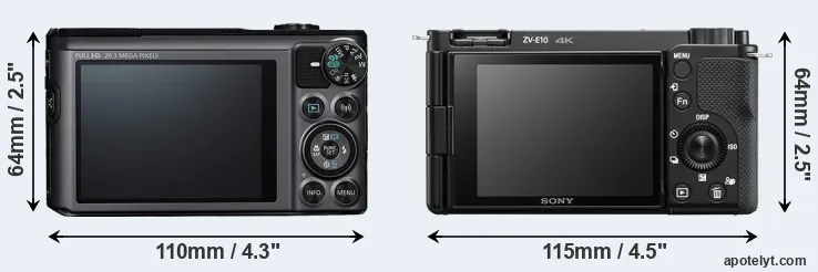 Comparison SX720 or ZV-E10 rear