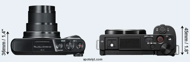 Compare SX720 versus ZV-E10 top