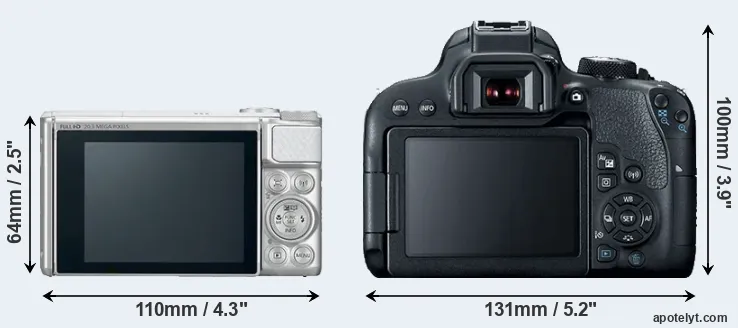 Comparison SX730 or T7i rear