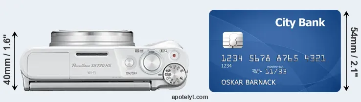 SX730 versus credit card top view