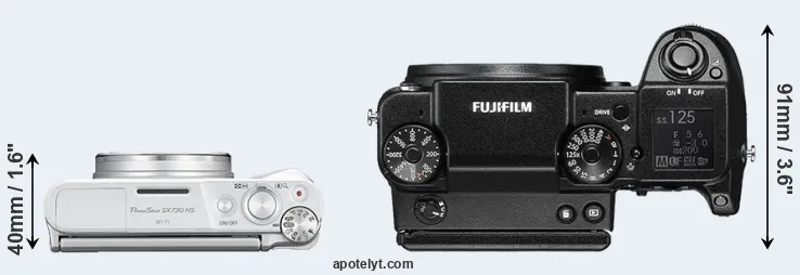 Compare SX730 versus GFX 50S top