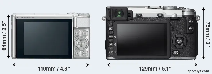 Comparison SX730 or X-E2S rear