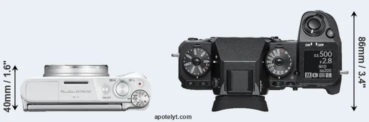 Compare SX730 versus X-H1 top