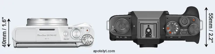 Compare SX730 versus X-T200 top