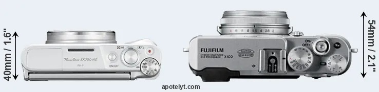 Compare SX730 versus X100 top