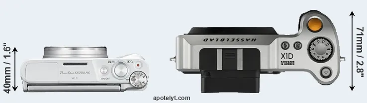 Compare SX730 versus X1D top
