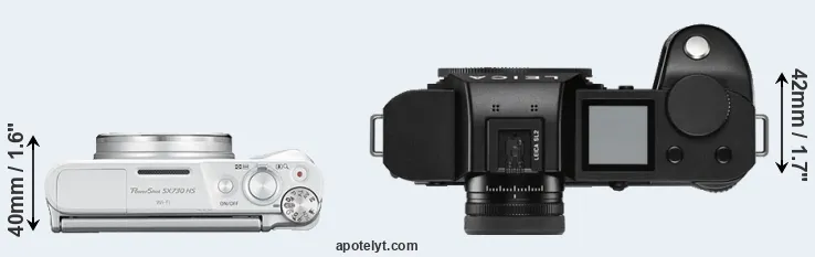 Compare SX730 versus Leica SL2 top
