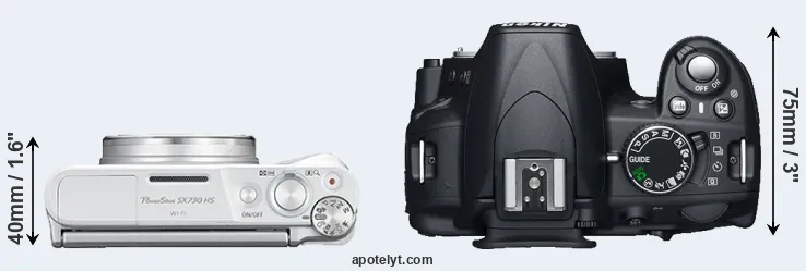 Compare SX730 versus D3100 top