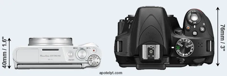 Compare SX730 versus D3300 top