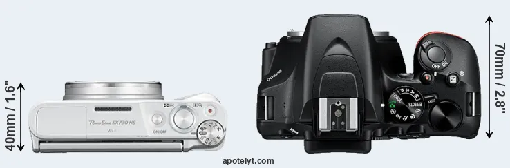 Compare SX730 versus D3500 top