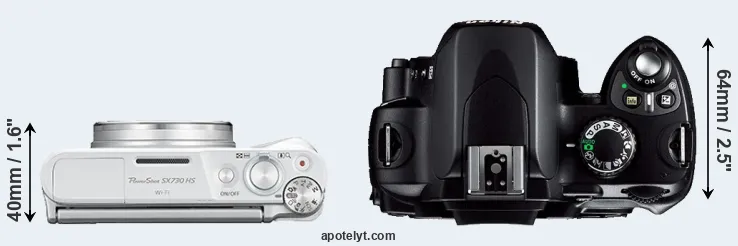 Compare SX730 versus D40 top
