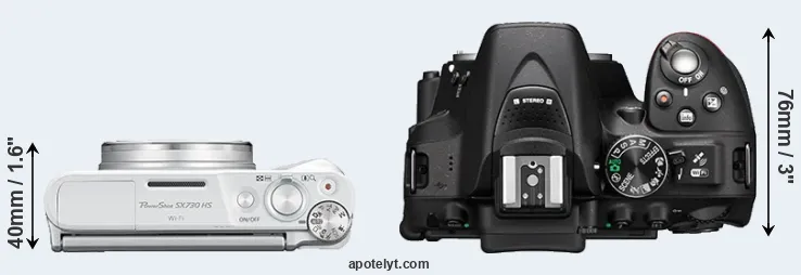 Compare SX730 versus D5300 top