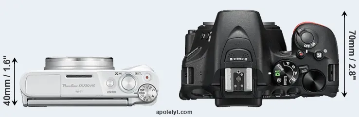 Compare SX730 versus D5500 top