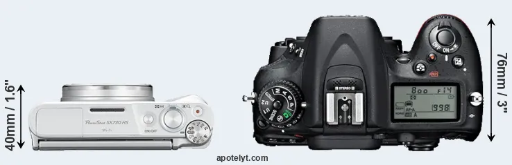 Compare SX730 versus D7100 top