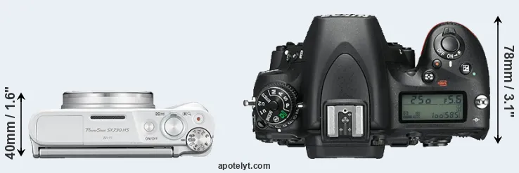 Compare SX730 versus D750 top