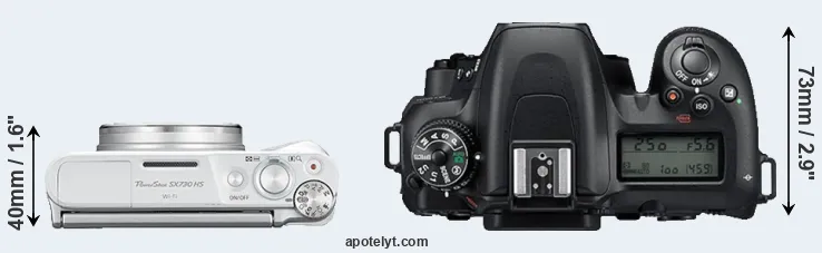 Compare SX730 versus D7500 top