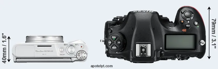 Compare SX730 versus D850 top