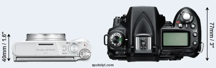 Compare SX730 versus D90 top