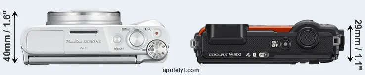 Compare SX730 versus W300 top