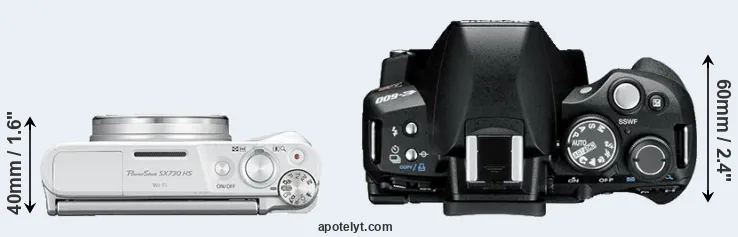 Compare SX730 versus E-600 top