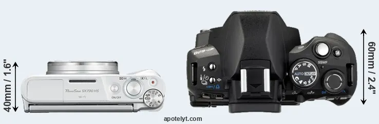 Compare SX730 versus E-620 top