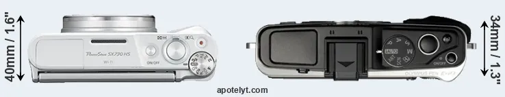 Compare SX730 versus E-P3 top