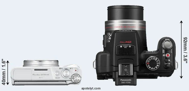Compare SX730 versus FZ100 top