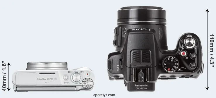 Compare SX730 versus FZ200 top