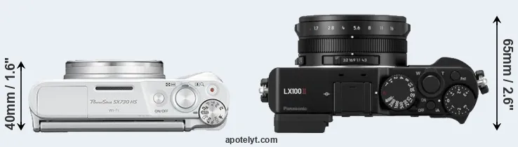 Compare SX730 versus LX100 II top