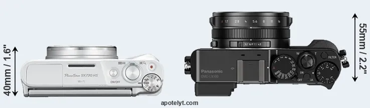 Compare SX730 versus LX100 top