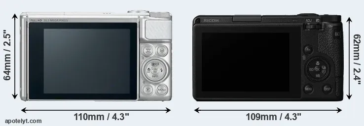 Comparison SX730 or GR III rear