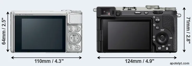 Comparison SX730 or A7C II rear