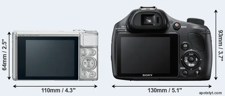 Comparison SX730 or HX400V rear