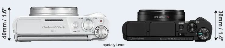 Compare SX730 versus HX95 top