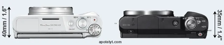 Compare SX730 versus NEX-3N top