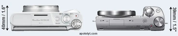 Compare SX730 versus NEX-5T top