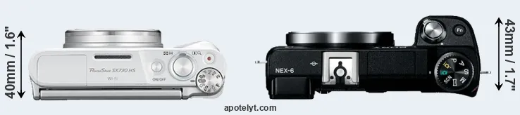 Compare SX730 versus NEX-6 top