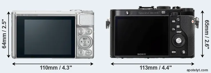 Comparison SX730 or RX1R rear