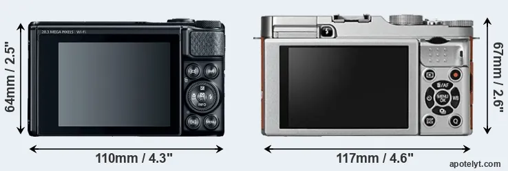 Comparison SX740 or X-A2 rear