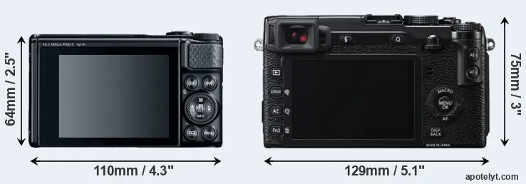 Comparison SX740 or X-E2 rear