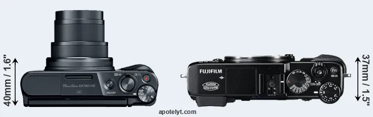 Compare SX740 versus X-E2 top