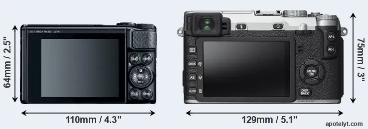 Comparison SX740 or X-E2S rear