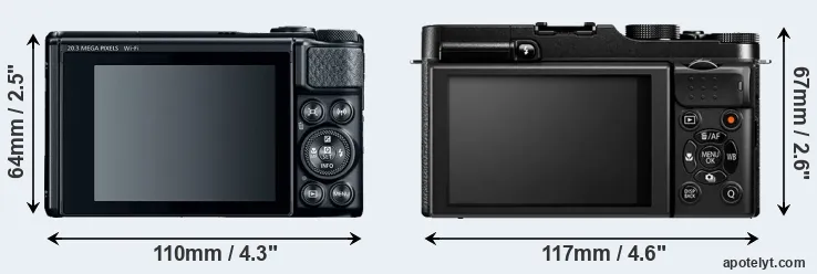 Comparison SX740 or X-M1 rear