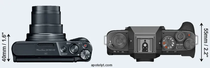 Compare SX740 versus X-T200 top