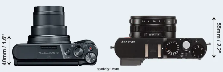 Compare SX740 versus D-LUX Typ 109 top