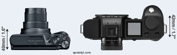 Compare SX740 versus Leica SL2 top