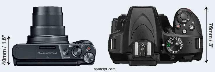 Compare SX740 versus D3400 top