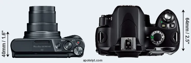 Compare SX740 versus D40 top